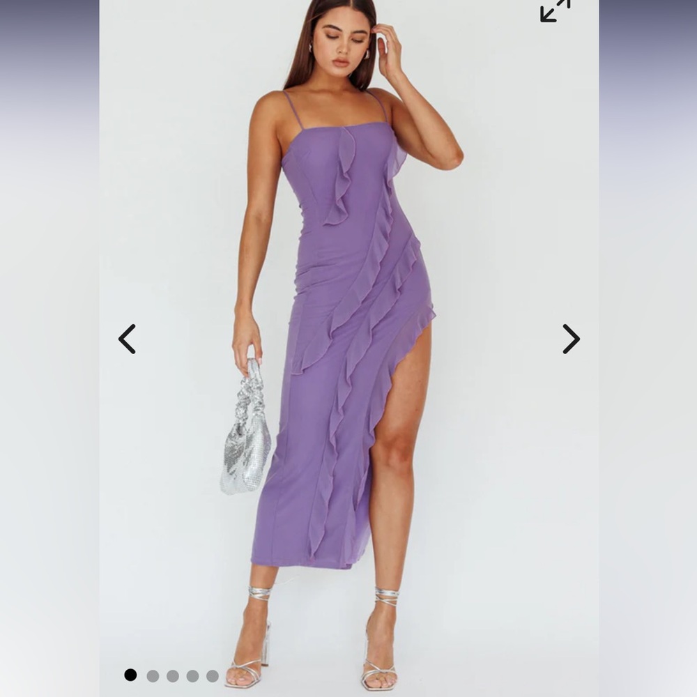 Selfie Leslie  Lilac Ruffle Asymmetrical Dress
